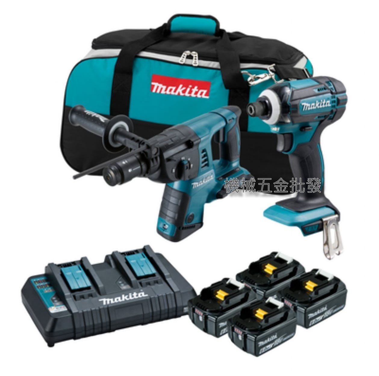 makita {牧田} DLX2241PGP 18V充電式超值雙機組 DTD149電動起子+DHR264震動鎚鑽,電動工具