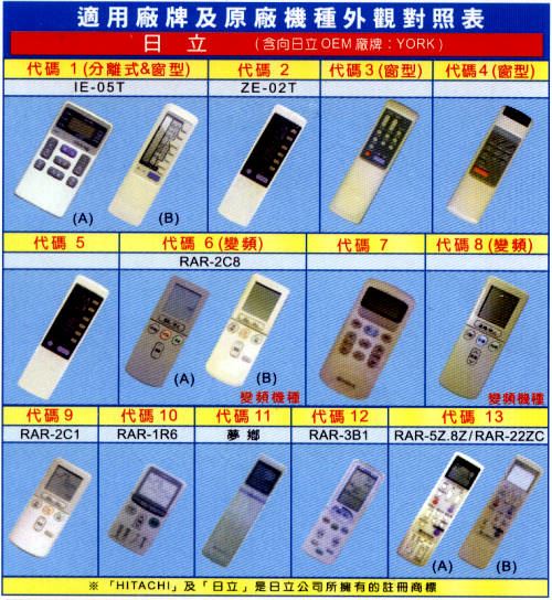 AI-H1日立冷氣專用遙控器
