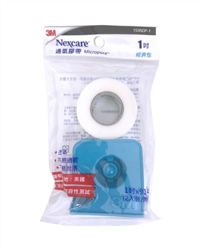 3M通氣膠帶經濟包1吋(含膠台)-2入裝