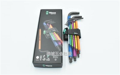 德國 WERA 950SPKL/9SM 頂級膠套舒適型六角扳手組 9支組