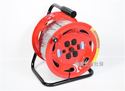 {電精靈DL-3100} 3蕊2.0mm 100呎(30米)電纜輪座 延長線(雙過載保護+接地)