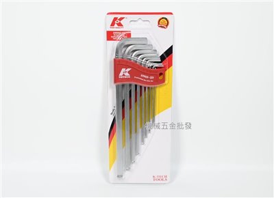 K牌 {KETECH} 09969-H9 9支組球型六角扳手 台灣製造