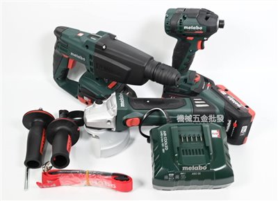 metabo {美達寶} KHA18LTX四溝鎚鑽+SSD18LTX起子機+W18LTX砂輪機 18V水電三機組