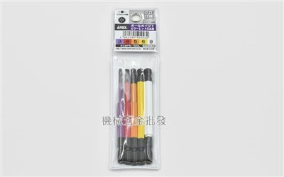  ANEX ACBP5-100L 5支組 彩色六角球型起子頭 內六角頭 100MM長 日本製