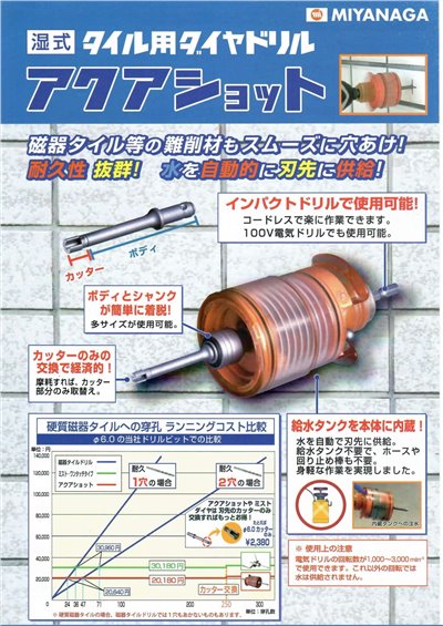 日本 AS065ST 6.5MM 磁磚專用鑽頭 濕式超硬石材用 水柱式