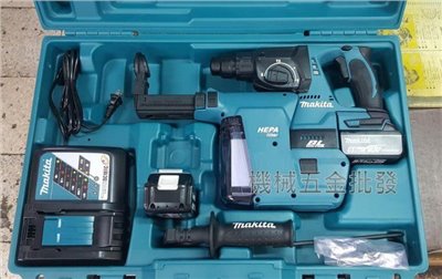 MAKITA {牧田} DHR242RGEV 18V 6.0A充電式無刷免出力四溝電鑽 三用型 + DX01 集塵系統