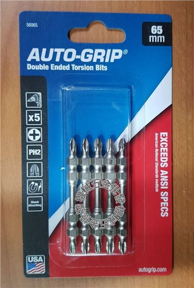 美國 AUTO-GRIP 起子頭 #2x65mm 高扭力止滑起子頭 特殊鋼材 一盒5支