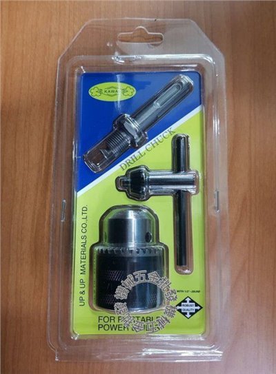 KAWAI 四溝震動電鑽專用轉接頭 四溝轉1/2" 三爪夾頭 附扳手