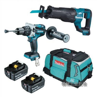 makita {牧田} DLX2252GX1 18V充電式無刷雙機組 DHP481震動電鑽+DJR187軍刀鋸