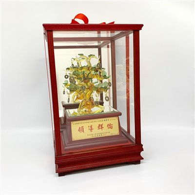 水晶拉絲櫥窗-發財樹