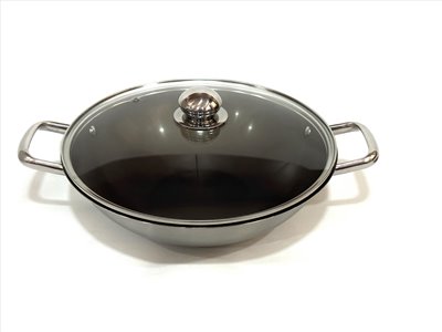 LUCUKU  鈦電漿華麗多層不銹鋼健康不沾雙耳鍋32cm  
