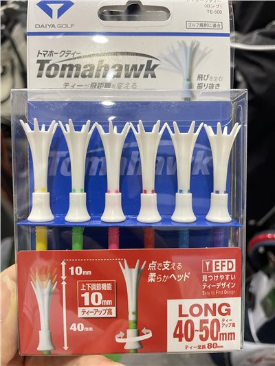 日製 TOMAHAWK 可螺旋調整TEE 長8CM (6入)