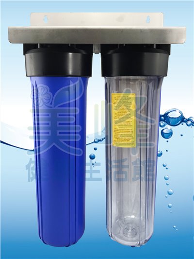 20吋大胖二道烤漆吊片(1透1藍杯)濾水器.濾水器.淨水器.水族過濾.全戶式過濾.水塔過濾器(含扳手不含濾心)