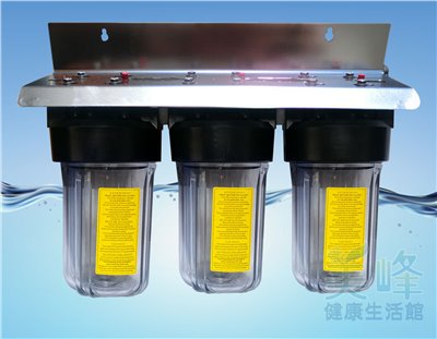 10吋大胖三道白鐵吊片(3透杯) 水塔過濾器、大胖淨水器，ISO台製(含扳手不含濾心)