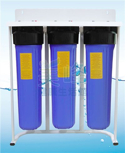 水塔過濾器.水塔淨水器20吋大胖三道淨水器3藍瓶烤漆腳架型一英吋內牙(不含濾心)