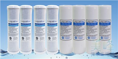 美國Liquatec原裝一年份NSF濾心.淨水器前置.一般家用淨水器.RO 加強除氯三道8支組✦