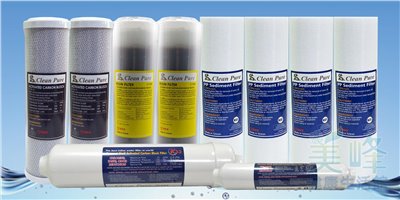 台灣製造五道式<基礎過濾>一年份濾心，Clean Pure品牌10英吋皆通過SGS食用安全認證（10支組合）加強除氯版✦