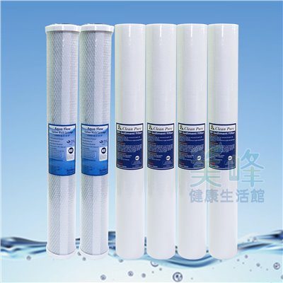 20吋小胖淨水器二道式一年份專用除氯濾心組適用水族魚缸