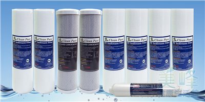 台灣製造RO逆滲透五道式一年份濾心(不含第四道RO膜)，Clean Pure品牌通過NSF認證(9支組)✦