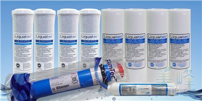 美國Liquatec原裝一年份NSF濾心.淨水器前置.一般家用淨水器.RO 加強除氯五道<含RO膜>10支組✦