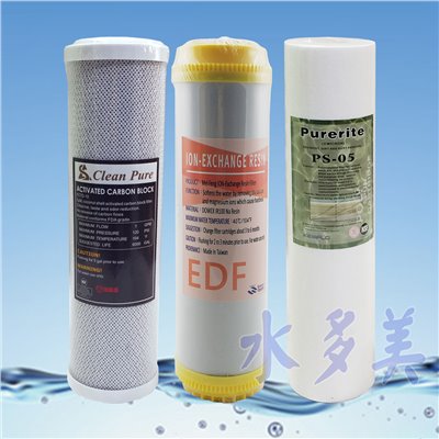 台灣製造10英吋三道式公規濾心，食品級濾材《SGS認證》，適用自來水水源✦