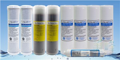 美國Liquatec原裝一年份NSF濾心.淨水器前置.一般家用淨水器.RO 加強除氯五道<不含RO膜>9支組✦