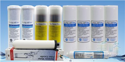 丹頓五道式淨水器採用美國進口NSF一年份濾心，丹頓ULTRACARB第5級聖燭型✦