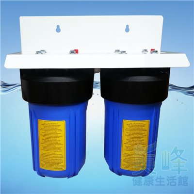 10吋大胖二道烤漆吊片(2藍杯) 水塔過濾器、大胖淨水器，ISO台製(含扳手不含濾心)