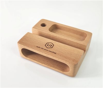 ET-2058  LIT木製方型手機擴音座