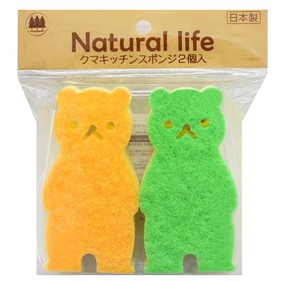 WAKO【廚房用海綿-熊】2入
