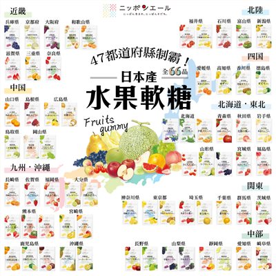全國農協食品【日本特產水果軟糖】全66品
