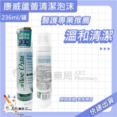 康威蘆薈清潔泡沫 236mL 118mL 清潔泡沫 康威 溫和洗淨 失禁護理 免沖洗 醫護推薦 美術藥局 實體經營