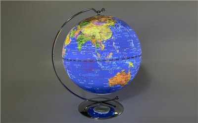 LED衛星圖地球儀(中文版),5inch LED Satellite Map Globe,13cm,發光地球儀,台灣製,C2-012-2,國教儀器