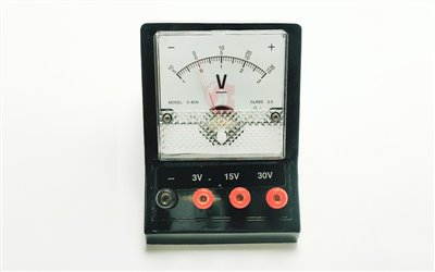 Voltmeter,.電壓表,電壓計,3V,15V,30V,三段式,A13-003-3,國教儀器