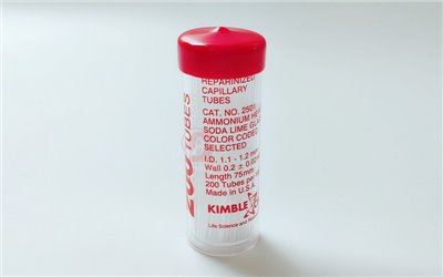 紅毛細管,KIMBLE Capillary,200 Tubes,Heparinized,抗凝劑,容量75ul,碳酸鈉玻璃,ψ1.1-1.2×75mm,A1-054-4,國教儀器
