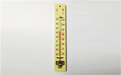 Thermometer,掛式溫度計,-30℃～+50℃,-20℉～120℉,木質板面,長24cm,C1-015,國教儀器