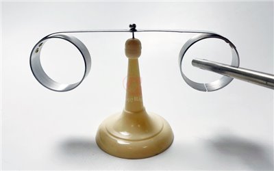 冷次定律實驗器,Lenz' Law Apparatus,愣次定律,楞次定律,ψ50mm,開口及閉合鋁環各1,塑膠成型台1個,強力棒磁鐵1支,A13-083,