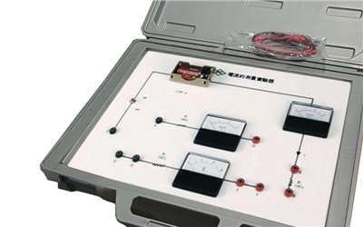 電流的測量實驗器,Ammeter to Measure Current,手提箱,電路板印刷電路線圖,電流錶3個,裝有電池座1個,開關1個,接線端子9個,A13-113-2,國教儀器