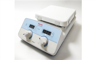 電磁加熱攪拌器,THERMO,Ceramic TopPlate,轉速50-1500rpm,最大攪拌容量10 L,溫度範圍30~540°C ,雙LED顯示屏,陶瓷盤面約18.4×18.4c,高溫警示功能,附攪拌子,A6-189,國教儀器