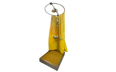 幕簾式緊急淋浴沖眼站,緊急淋浴沖眼器,緊急沖身洗眼器,Emergency Shower & Eyewash Station