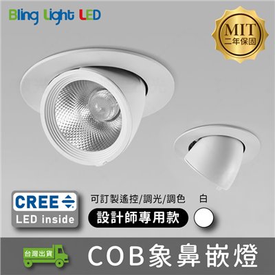 ◎台製COB象鼻嵌燈/崁燈，8/12/30/40W，CREE晶片，設計師款，保固兩年