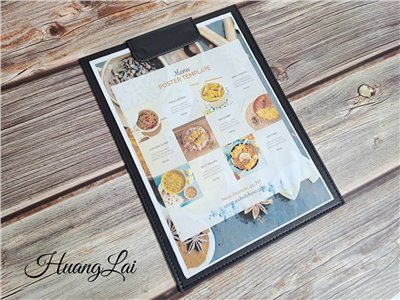 極致黑皮製板夾(A4)