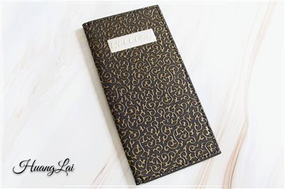 金花紋經典皮製帳單本