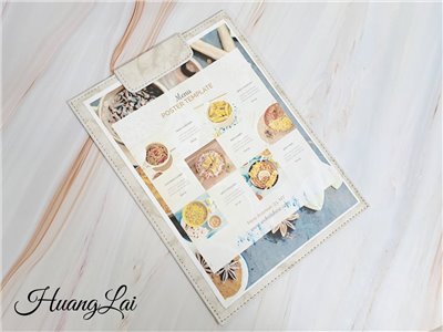 大理石紋皮製板夾(A4)  