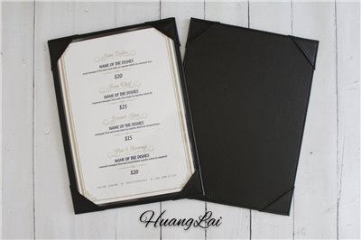素面黑色法式內嵌MENU(A4單張)