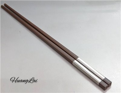 不銹鋼頭磨砂咖啡色合金筷 (訂製款)