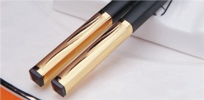 壓花金長三葉筷