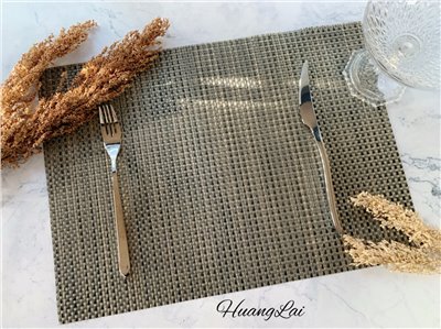 (深)綠金黑4線尼龍編織餐桌墊