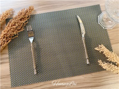 灰金黑色4線織尼龍編織餐桌墊
