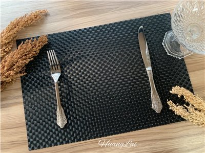 黑色8線織尼龍編織餐桌墊
